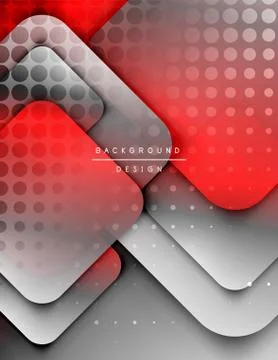 Rounded squares shapes composition geometric abstract background. 3D shadow Illustrazione stock