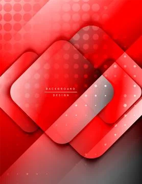 Rounded squares shapes composition geometric abstract background. 3D shadow Stock Illustration