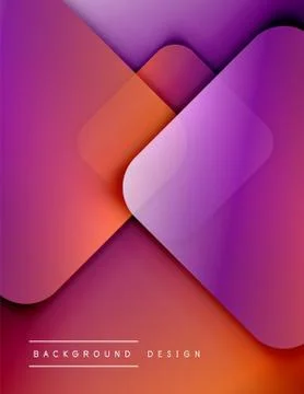 Rounded squares shapes composition geometric abstract background. 3D shadow Stock Illustration