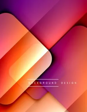 Rounded squares shapes composition geometric abstract background. 3D shadow Illustrazione stock