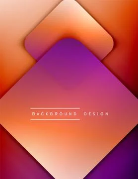 Rounded squares shapes composition geometric abstract background. 3D shadow イラスト素材