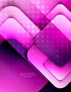 Rounded squares shapes composition geometric abstract background. 3D shadow Illustrazione stock