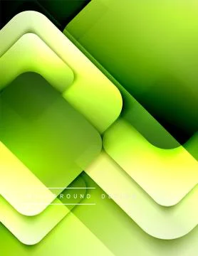 Rounded squares shapes composition geometric abstract background. 3D shadow Stock Illustration