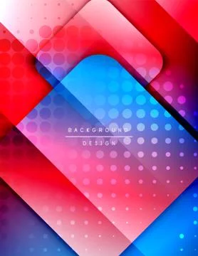 Rounded squares shapes composition geometric abstract background. 3D shadow イラスト素材