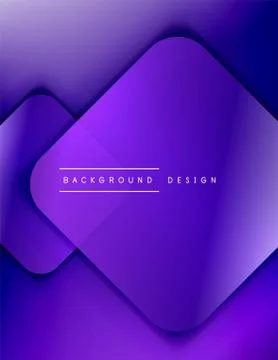 Rounded squares shapes composition geometric abstract background. 3D shadow Stock Illustration