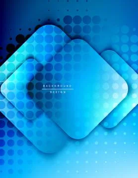 Rounded squares shapes composition geometric abstract background. 3D shadow Stock Illustration