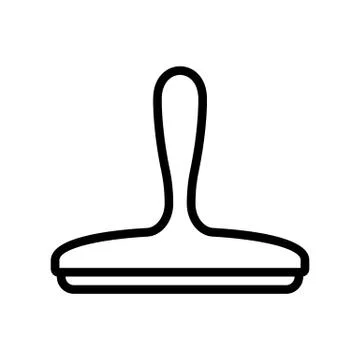 Rounded squeegee icon vector outline illustration 스톡 일러스트