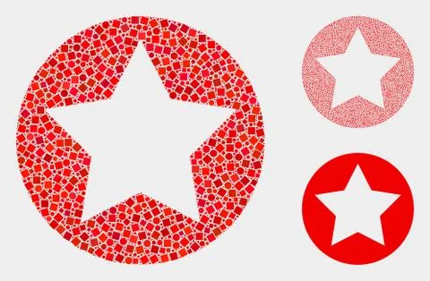 Rounded Star Icon Collages of Squares and Circles Stock Illustration