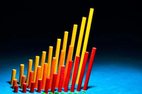 Rounded sticks bar chart sample Stock Photos