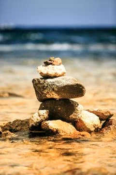 Rounded Stones on the beach Foto stock