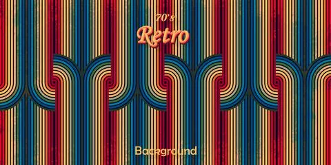 Rounded stripes lines pattern retro background イラスト素材