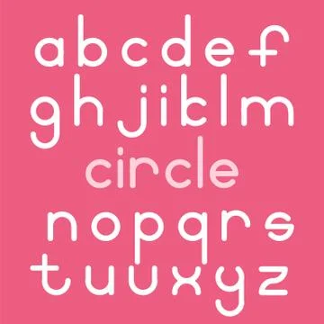 Rounded style alphabet Illustrazione stock
