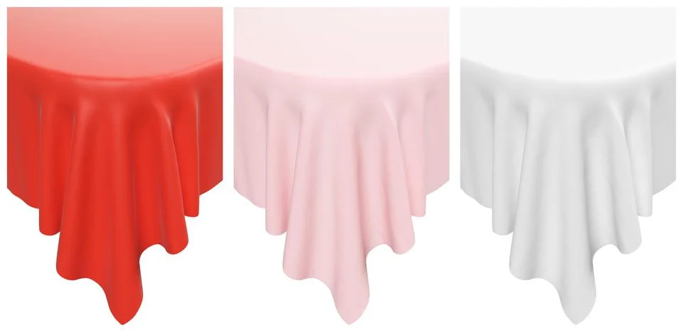 Rounded tablecloth corner closeup set Illustrazione stock