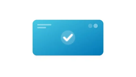 Rounded Teal Blue Lounge Access Badge Icon with Sliding Glowing Checkmark V.. Видео 346202041