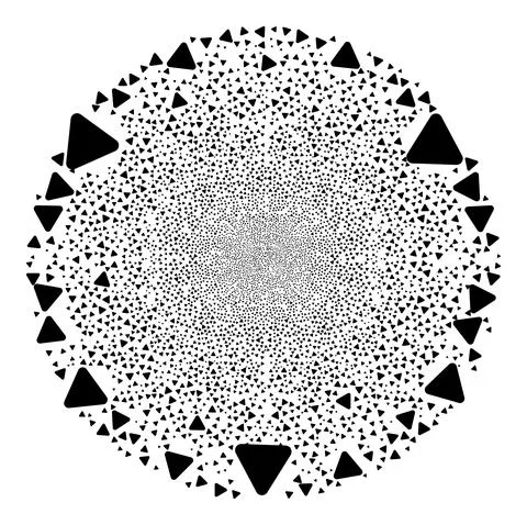 Rounded Triangle Icon Collage Fireworks Round Cluster Stock Illustration