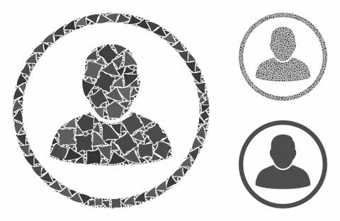 Rounded user Composition Icon of Unequal Parts Stockillustratie