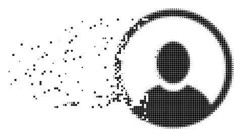 Rounded User Portrait Dispersed Pixel Icon Illustrazione stock