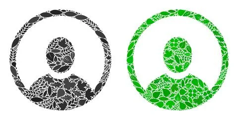 Rounded User Portrait Icon Eco Mosaic of Floral Elements Stockillustratie