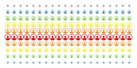 Rounded User Portrait Shape Halftone Spectrum Grid Stock Illustration