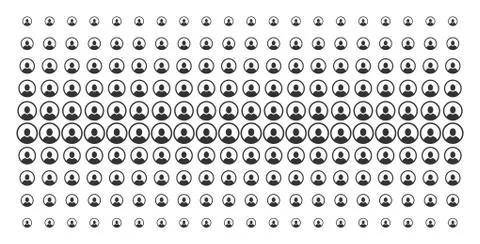 Rounded User Portrait Shape Halftone Effect Stock Illustration