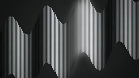 Rounded vertical rods ripple in a seamless loop to form waves Stock Footage 343324743
