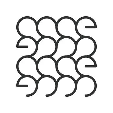 Rounded wave pattern, icon in line design. rounded, wave, pattern, abstract Illustrazione stock