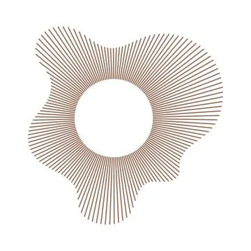 Rounded wave, sound lines. Equalizer logotype, radial spectrum. Radial rays イラスト素材