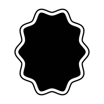 Rounded Wavy Decorative Badge with Soft Curved Border Stock Illustration