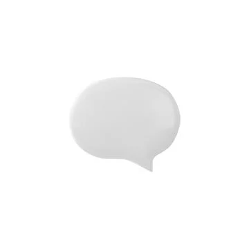 Rounded white speech bubble 3D vector illustration icon Illustrazione stock