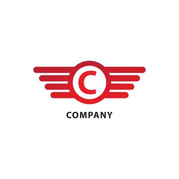Rounded Wings, Ellipse Shape and Alphabet Logo Concept. Letter C Initial Ab.. 스톡 일러스트