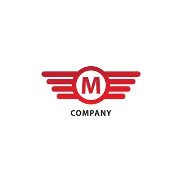 Rounded Wings, Ellipse Shape and Alphabet Logo Concept. Letter M Initial Ab.. 스톡 일러스트