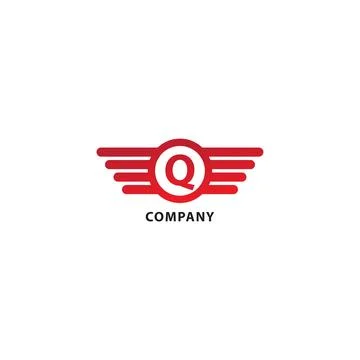 Rounded Wings, Ellipse Shape and Alphabet Logo Concept. Letter Q Initial Ab.. Stock-Illustration
