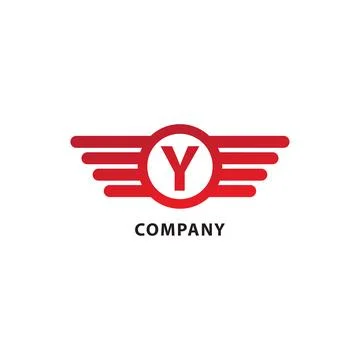 Rounded Wings, Ellipse Shape and Alphabet Logo Concept. Letter Y Initial Ab.. 스톡 일러스트