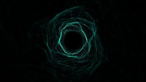 Rounded Wireframe Tunnel Animation. Wavy Lines Tunnel. 4K Vídeo Stock 273804989