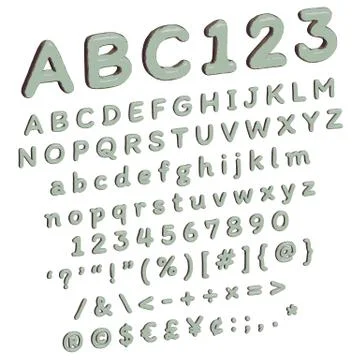 Rounder 3d font stylized as made from plasticine, clay, putty Stock Illustration