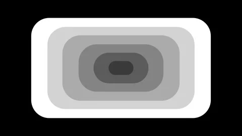 Roundness rectangles with black and white gradient colors fill screen in loo Stock Footage 265685546