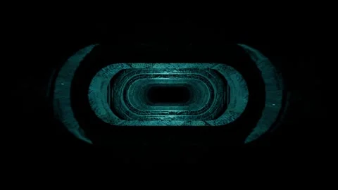 Roundness tunnel animation with stone surface shape block in endless hole Stock Footage 283473452