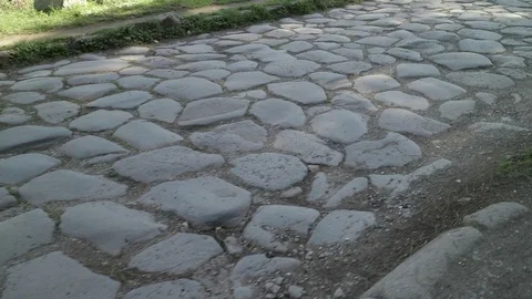 Roundup from left to right of an ancient Roman road Stock Footage 73983508