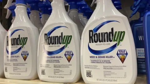 Roundup Weed killer - Spray Bottle - herbicide Stock Footage 201632618