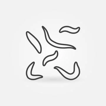 Roundworm Infection outline vector Nematodes concept icon Illustrazione stock