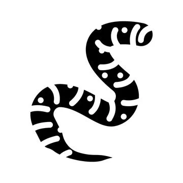 Roundworm parasite glyph icon vector illustration Stock Illustration