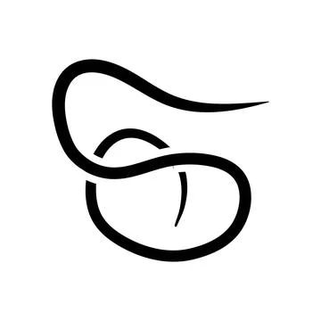 Roundworm parasite glyph icon vector illustration Illustrazione stock