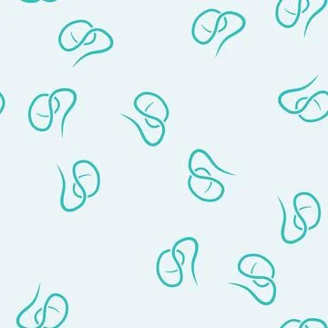 Roundworm parasite glyph seamless pattern Stock Illustration