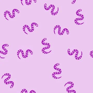 Roundworm parasite glyph vector seamless pattern 스톡 일러스트
