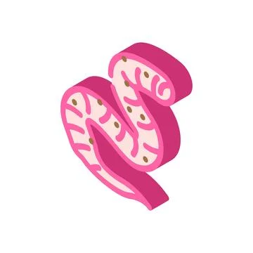 Roundworm parasite isometric icon vector illustration Illustrazione stock