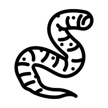 Roundworm parasite line icon vector illustration Illustrazione stock