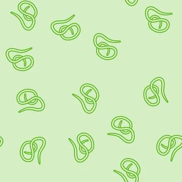 Roundworm parasite line seamless pattern Stock Illustration