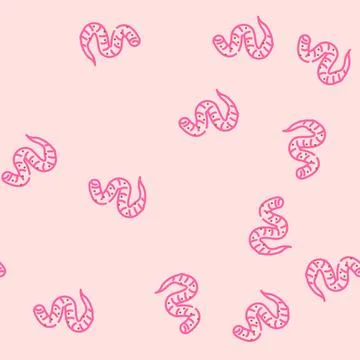 Roundworm parasite vector seamless pattern Illustration