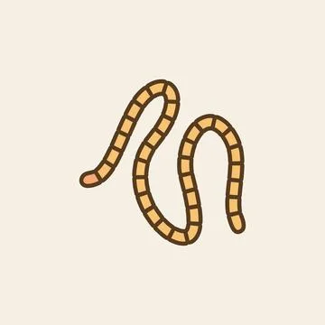 Roundworm vector concept colored icon or sign Illustrazione stock
