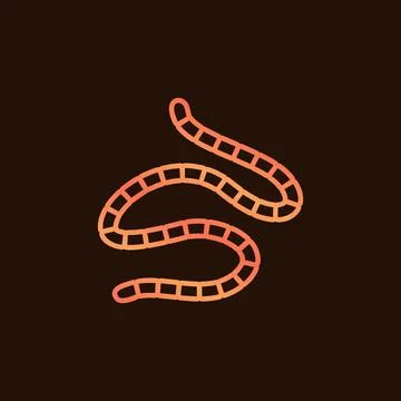 Roundworm vector concept colorful linear icon or sign Illustrazione stock